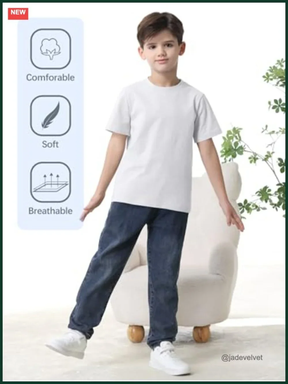 4 Pack Boys Short Sleeve Cotton T-Shirts Summer Basics